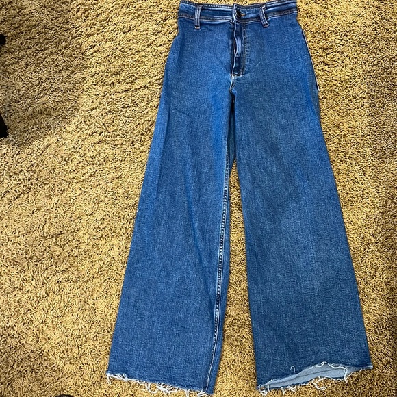 Zara Denim Marine Straight High Waisted Jeans - Picture 4 of 6